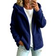 thumbnail image 2 of Nestiefly Oversized Fleece Jackets For Women Fashion 2026 Cardigan Coat Shaggy Warm Winter Outerwear Navy M, 2 of 7