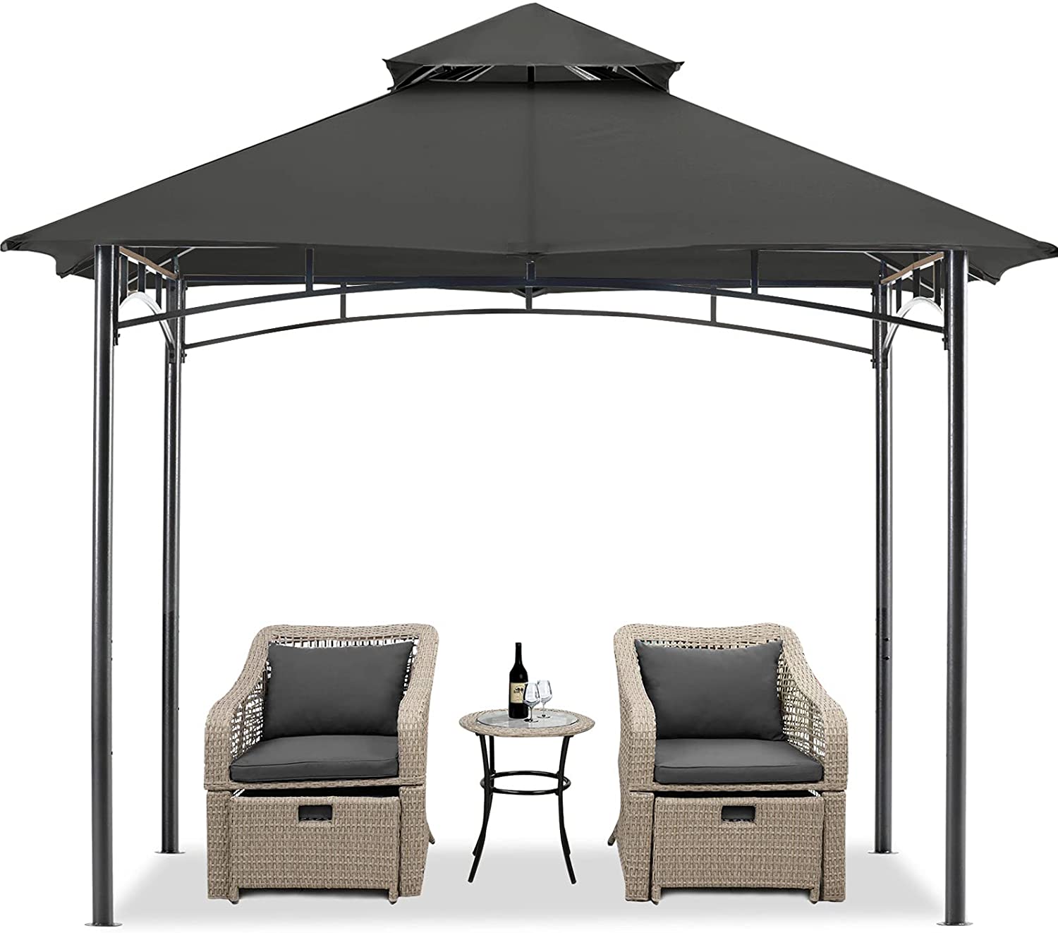 Gazebos Outdoor Garden Gazebo For Patios With Stable 9X9 Dark Gray