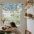 thumbnail image 5 of Teal Coastal Jellyfish Valances for Windows Farmhouse Kitchen Curtains Valances Rod Pocket Valance Curtains for Kitchen Windows Nautical Ocean Starfish Coral Window Valances for Bathroom 42"x12", 5 of 6