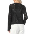 thumbnail image 3 of INSPIRE CHIC Boho Crochet Cardigan for Women Casual Tie Front Shrugs Lightweight Long Sleeve Cardigans Top L Black, 3 of 5
