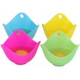 thumbnail image 1 of Escalfador de huevos, perfecto para hacer huevos escalfados, vasos antiadherentes para huevos escalfados, escalfador de huevos para microondas, juego de 4, azul, verde, amarillo, rojo rosa oso de fresa Hogar, 1 of 6