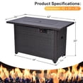 thumbnail image 3 of Phonjoroo 13 Pieces Outdoor Patio Furniture Set with 42” Fire Pit Table, Rattan Patio Sectional Sofa Conversation Set w/ 50000 BTU Propane Fire Pit and Coffee Table for Garden, Backyard, 3 of 9