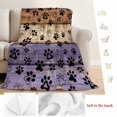 thumbnail image 5 of Purple Brown Blanket Soft Cozy Warm Throw Blanket for Couch, Plush Fuzzy Flannel Fleece Blankets for Sofa, Rustic Farmhouse Dog Paw Vintage Bed Blankets Lightweight Gifts for Women, 50"x60", 5 of 9