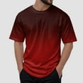 thumbnail image 5 of Lycaql T Shirts for Man Gradient Print Vacation Top T Shirt Men's Casual Crew Neck Male Summer Beach Gradient Print T Shirt Blouse Short Sleeve O Neck Tops T Shirt(,L), 5 of 6