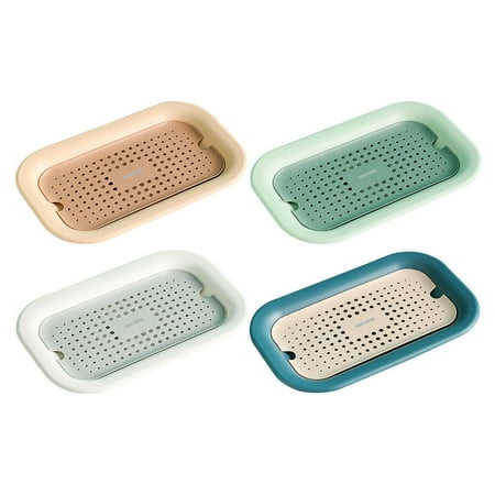 

4Pcs Fruit Tray Creative Draining Plate Double Layer Tray Candy Basket for Home