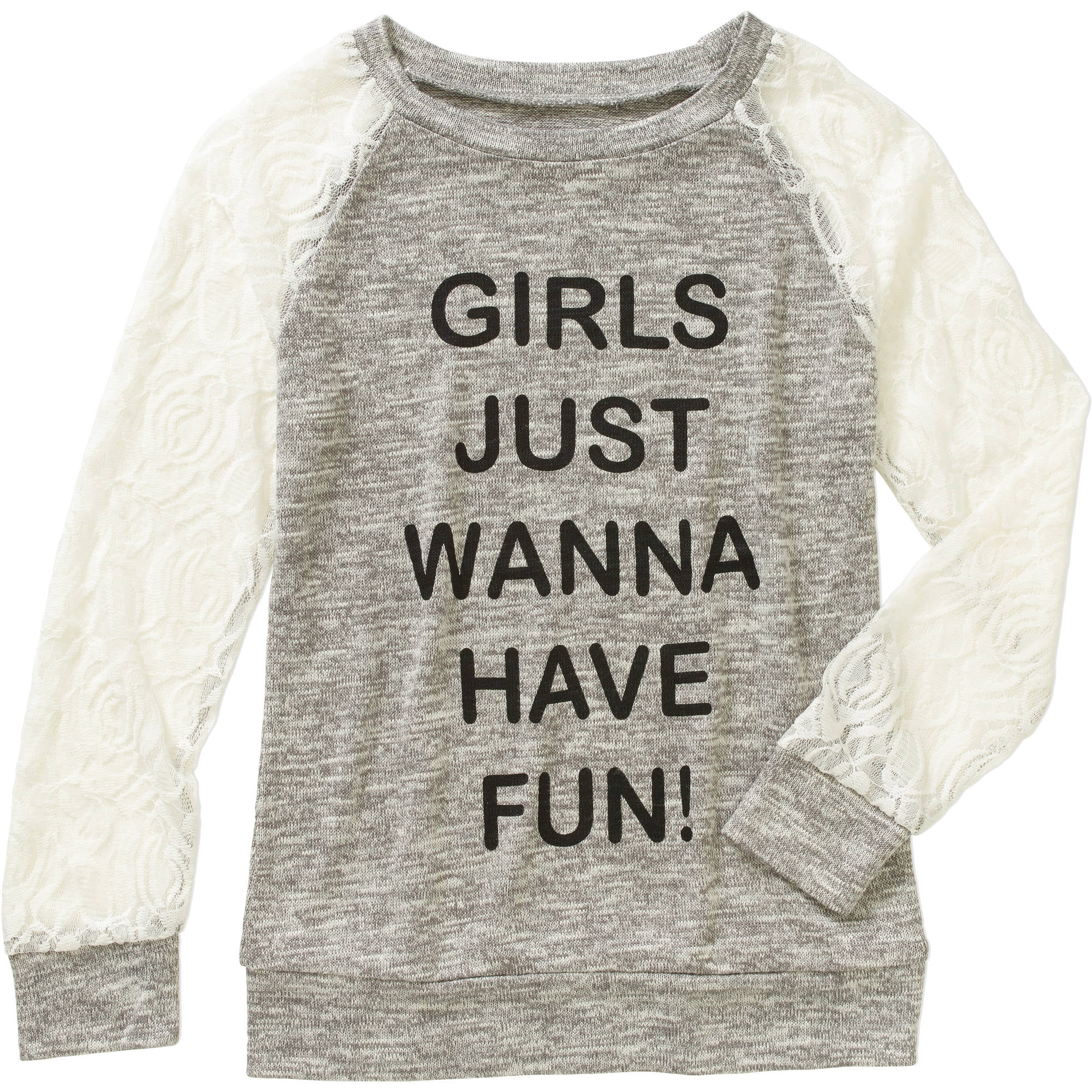 Miss Chievous - Girls' Lace Long Sleeve Girls Just Wanna Have Fun ...