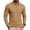 15#Khaki, variant on Men's Vertical Textured Long Sleeve Polo Shirt Chest Pocket Classic Collar Button Placket Casual Lightweight Pullover Tops for Spring Autumn