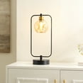 thumbnail image 2 of SAFAVIEH Jayson 23 in. Modern Black Iron Table Lamp with Amber Shade, 2 of 6