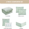 thumbnail image 5 of Nanshing  Elodie 6 Piece Traditional Damask Comforter Set Sage - California King, 5 of 5