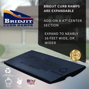 Bridjit 4-Piece Driveway Curb Ramp for 16 Feet Driveway Coverage, Bridjit Curb Ramps for Cars