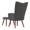 thumbnail image 5 of Relaxing Chair with Stool Dark Gray, Modern Armchair for Living Room - Padded Foam Upholstered Accent Chair with Wooden Legs, Comfortable Reading Chair, 5 of 9