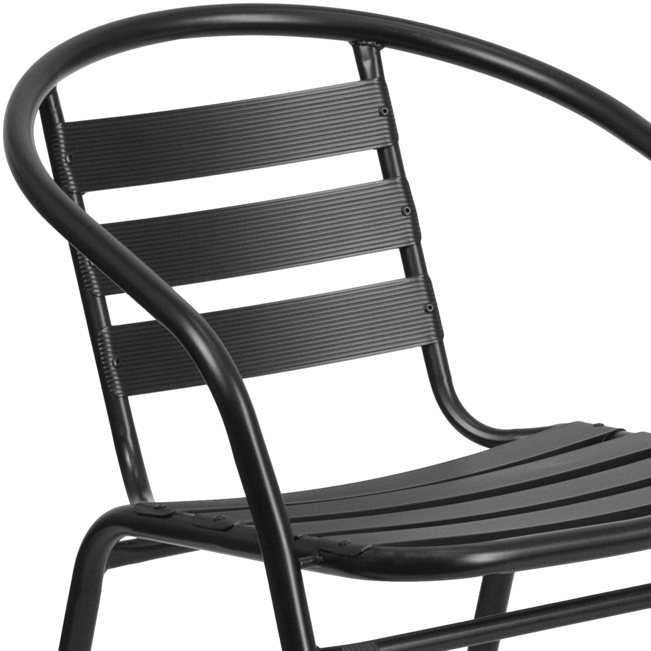 black metal stackable patio chairs