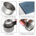 thumbnail image 4 of Juego de 16 Tazas y Cucharas Medidoras Magnéticas de Acero Inoxidable, 7 Tazas Resistentes, 8 Cucharas de Doble Cara con Nivelador Multicolor, 4 of 5