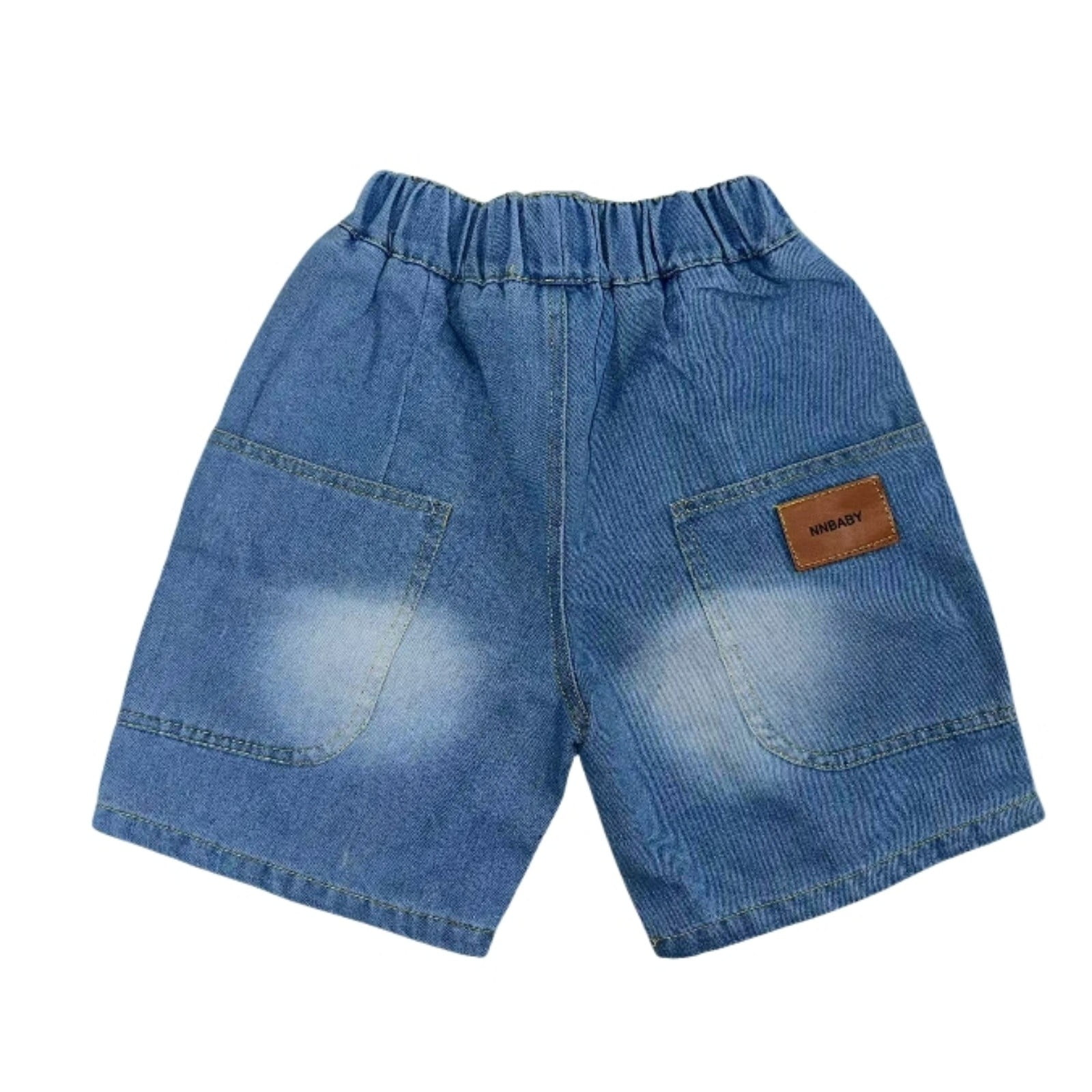 FYDUU Boy's Jean Shorts Boys Shorts Summer Denim Shorts Fashion Baggy Jorts Shorts Elastic Waist Casual Denim Trousers Kids Teenagers Jean Shorts 3-4 Years