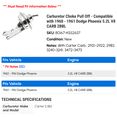 thumbnail image 2 of Carburetor Choke Pull Off - Compatible with 1960 - 1961 Dodge Phoenix 5.2L V8 CARB 2BBL, 2 of 2