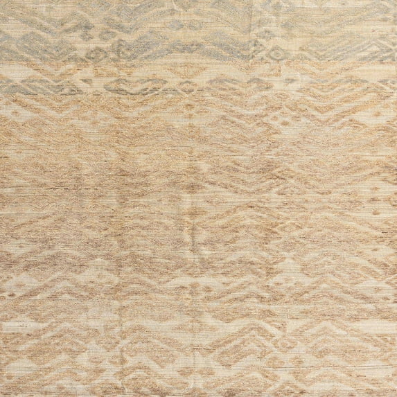 Ahgly Company Indoor Square Abstract Pastel Orange Solid Area Rugs, 5' Square