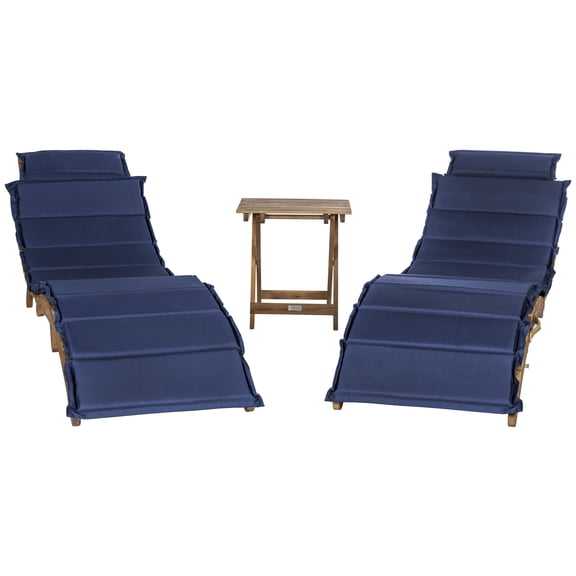 Safavieh Pacifica Outdoor Modern 3 Piece Lounge Set with Cushion