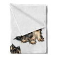 thumbnail image 2 of Yorkie Soft Flannel Fleece Throw Blanket, Hand Drawn Yorkies Realistic Yorkshire Terrier Images Dog Love Cartoon, Cozy Plush for Indoor and Outdoor Use, 70" x 90", Pale Coffee Black, by Ambesonne, 2 of 5