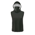 thumbnail image 4 of DDAPJ pyju Men's Workout Hooded Tank Tops Sleeveless Gym Hoodies Outdoor Cooling Hiking Fishing Shirt with Mask Rebajas Hoy Liquidación Green Gray M, 4 of 9