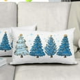 thumbnail image 6 of Blue Christmas Tree Lumbar Throw Pillow Covers 12X20 In Set of 2 Xmas Tree Lights Stars Decorative Rectangle Pillow Cases Winter Holiday Pillow Cover Farmhouse Home Decor For Living Room Sofa Couch, 6 of 6