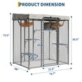 thumbnail image 4 of Large Outdoor Catio 79'' Cat Enclosure with 4 Platforms, Hammock, Condo and Waterproof UV-Resistant Roof, Outdoor Walk-in Metal Cat Patio Shelter for Multiple Cats 76''h, 4 of 8