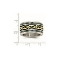 thumbnail image 2 of Mens Antiqued Stainless Steel 13.25mm Band Ring with Yellow Plating, 2 of 6