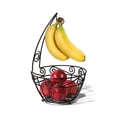 thumbnail image 3 of Spectrum Scroll Wire Fruit Bowl Hanger Holder Rack Black Matte Finish, 3 of 3