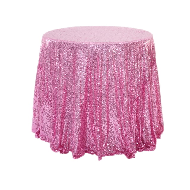 Ohufall 47x47 Inch Glitter Round Tablecloth - Shiny Table Cover For Wedding Parties, Multiple Colors Available