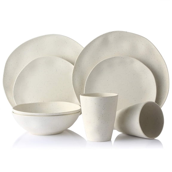 8 pcs Reusable Dinnerware Set, Camping Dishes with Bowls Plates Dishes for 2 (Blue)