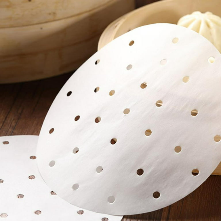 ❤ 20PCS Air Fryer Paper Non-stick Steamer Pads Perforated Parchment Paper