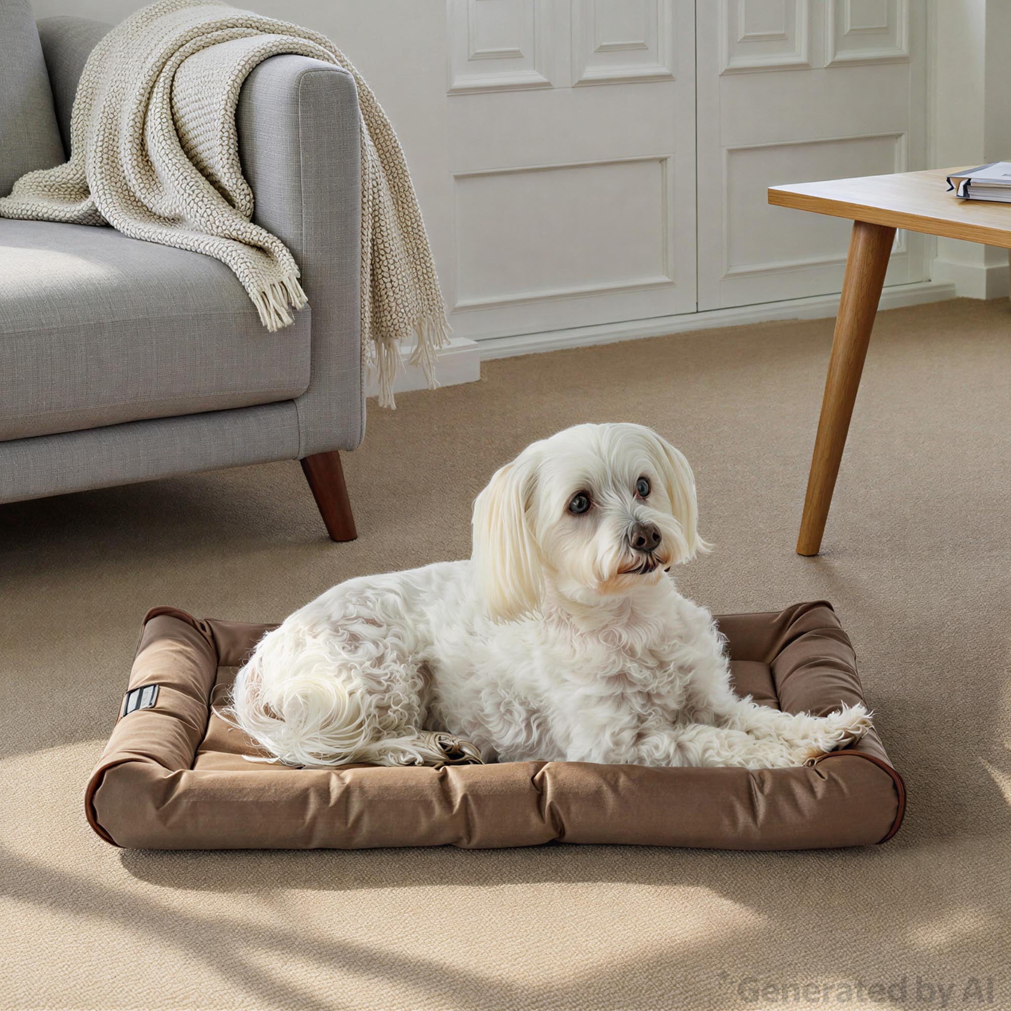 Vibrant Life Durable and Water Resistant Crate Pad, Brown, Small, 17" x 23"