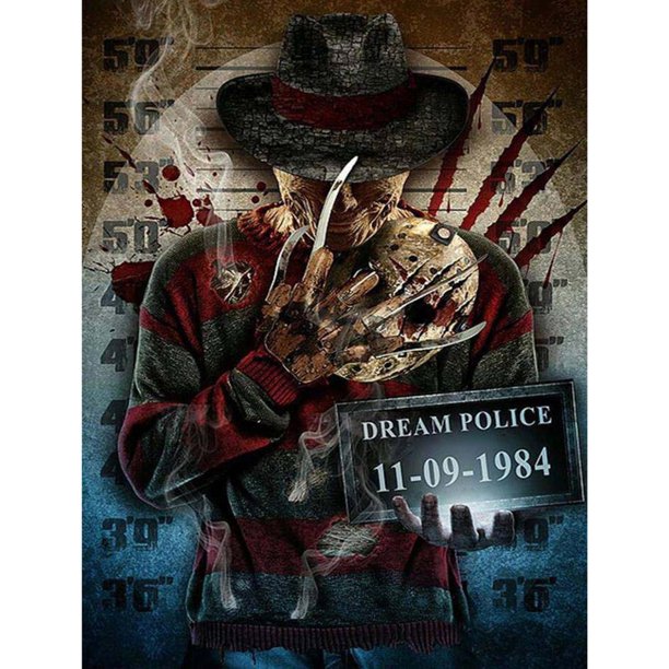 Cuadros Decorativos Punto de cruz completo 11CT Hilo de algodón Freddy Krueger Impreso Kits de bordado Regalo Likrtyny embutido en tela