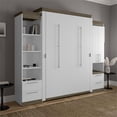 thumbnail image 2 of Atlin Designs 104" Queen Murphy Bed and Narrow Storage with Drawers in White, 2 of 13