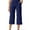 Dark royal blue, variant on G4Free Capri Pants for Women Wide Leg Yoga Dress Cropped Pants Capri Leggings with Pockets for Casual Summer