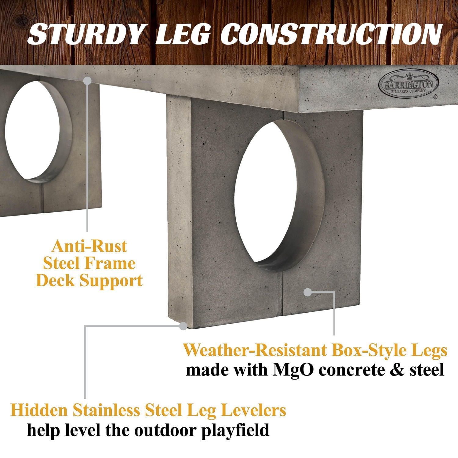 Table de jeu de palets d'extérieur Aurora de 11 pieds, tous temps, tous les accessoires inclus, par Barrington Billiards