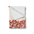 thumbnail image 2 of Rowan Soft Flannel Fleece Blanket, Border with Wild Red Mountain Ashes on Twigs Hand Painted Natural Artwork Print, Cozy Plush for Indoor and Outdoor Use, 50" x 60", Orange and Pearl, by Ambesonne, 2 of 6