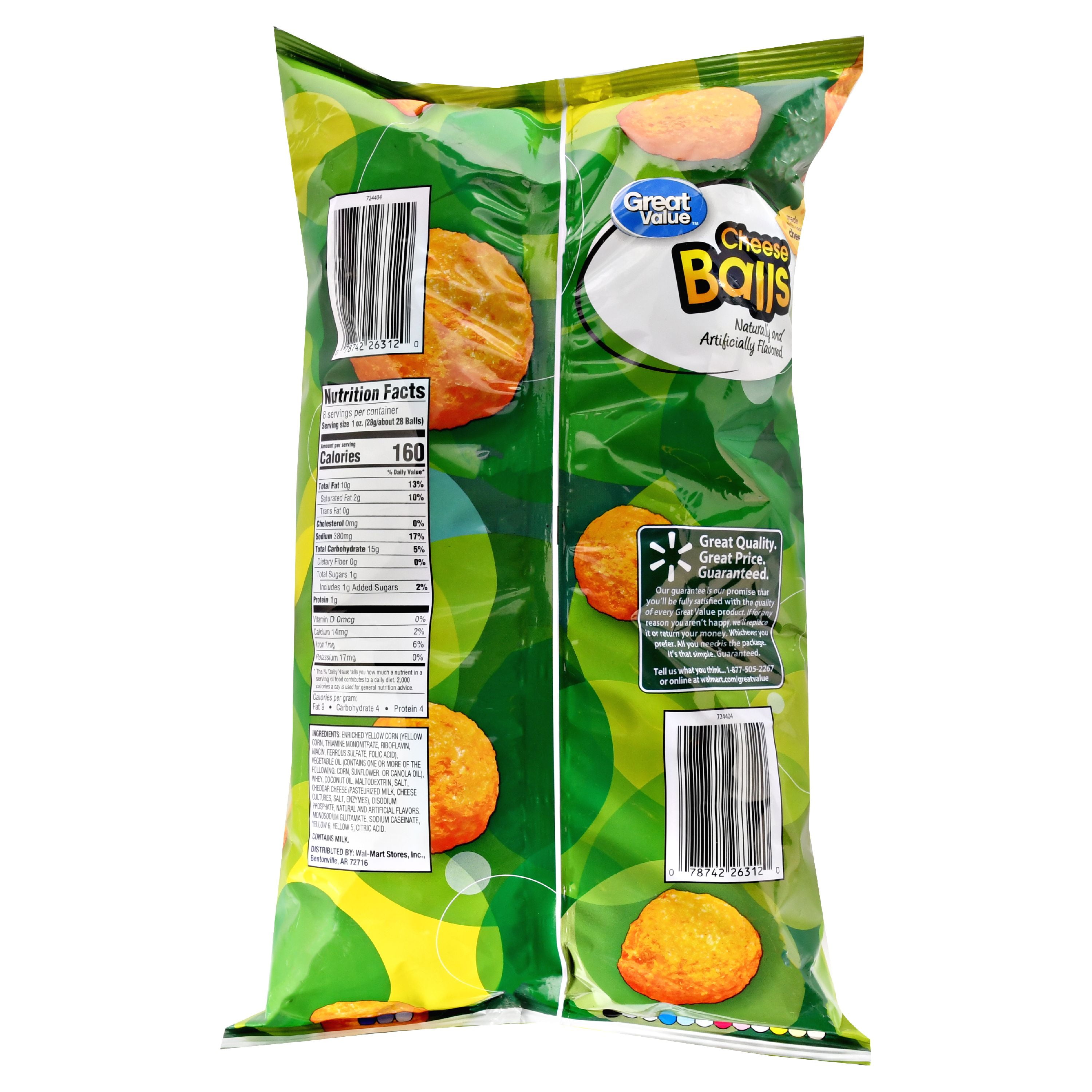 Great Value Cheese Balls, 8 oz
