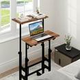 thumbnail image 4 of Costway Height Adjustable Mobile Standing Desk with Tiltable Desktop & 2 Hanging Hooks, 4 of 11