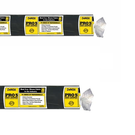 DeWitt Pro-5 Weed Barrier Fabric 5 oz, Heavy-Duty Woven Weed Control, 4x250 & 6x250 Feet