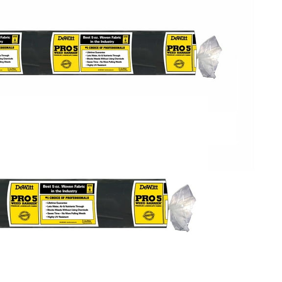 DeWitt Pro-5 Weed Barrier Fabric 5 oz, Heavy-Duty Woven Weed Control, 4x250 & 6x250 Feet