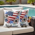 thumbnail image 5 of Independence Day Pillow Covers 2 Pack Daisy Love Welcome Pillowcase Waterproof Outdoor Throw Pillow Cover for Patio Garden Square Cushion 18”x18”, 5 of 9