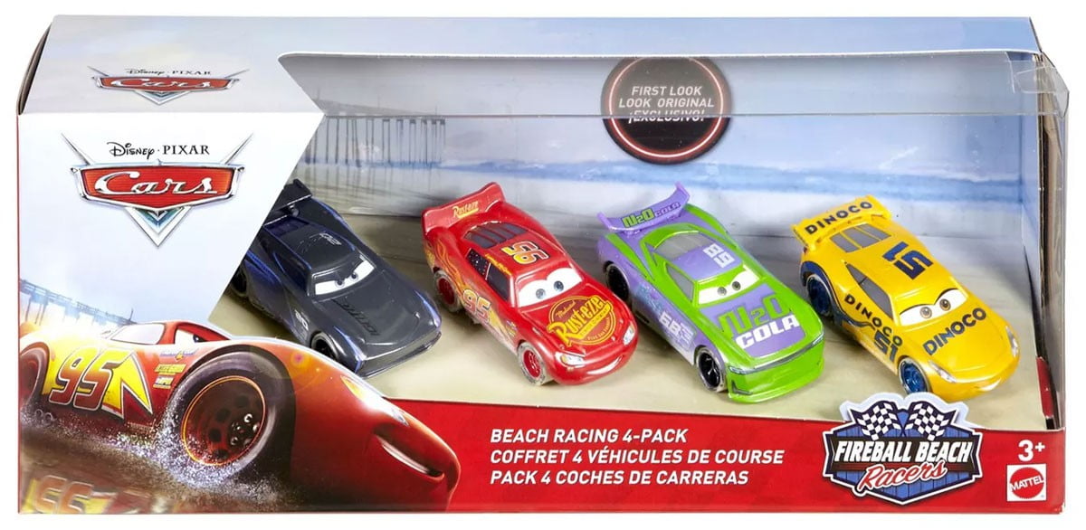 spoel Helemaal droog generatie Disney / Pixar Cars Fireball Beach Racers Lightning McQueen, Cam Spinner,  Dinoco Cruz Ramirez & Sheldon Shifter Diecast Car 4-Pack - Walmart.com