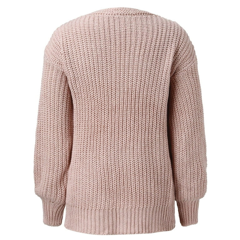 Cami Sweater Dress & Open Front Cardigan Pullover Sweater Lightweight Knit  Sweaters (Color : Dusty Pink, Size : L.)
