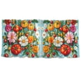 thumbnail image 7 of Yayeee Kitchen Curtains Tier Set of 2 Light Filtering 57"x24" Over Sink Window Panels, Pink Floral Tomatoes, 7 of 7