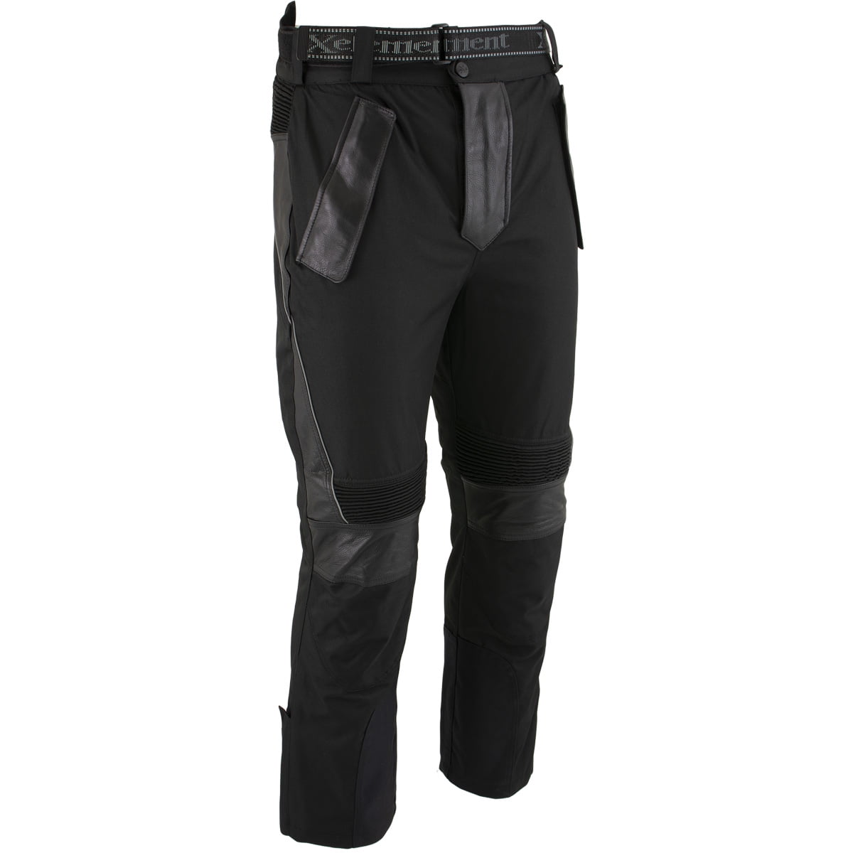 Xelement CF2131 Men’s ‘Road Racer’ Black TriTex and Leather Motorcycle Racing Pants with X
