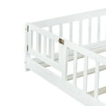 thumbnail image 6 of Miniyam Full Size Floor Bed with Guardrails and Door for Kids, White, 6 of 7