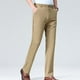 thumbnail image 5 of Pantalones de traje rectos holgados con botones de color liso para hombre, pantalones largos de poliéster para hombre, 5 of 8