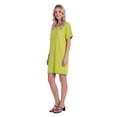 thumbnail image 2 of Solid Color Loose Fit V Neck T Shirt Style Womens Knee Length Dress, 2 of 5