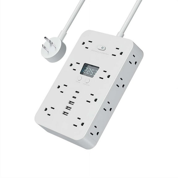 Surge Protector Power Strip, 5Ft Plug Heavy Duty Extension Cord with 16 Outlets and 3 USB 2 Type-C Ports for Home, Office