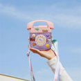 thumbnail image 5 of Creatives Retro Telephone Shape Water Bottle with Adjustable Shoulder Strap, Drinking Bottles with 3D Sticker(Purple), 5 of 5